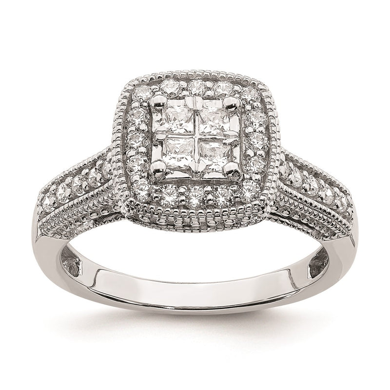 14k White Gold Real Diamond Diamond Engagement Ring