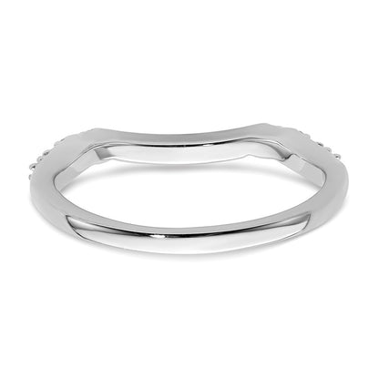 14k White Gold Contoured Real Diamond Band