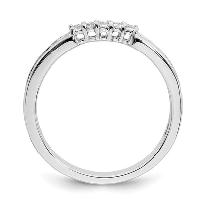14k White Gold Contoured Real Diamond Band