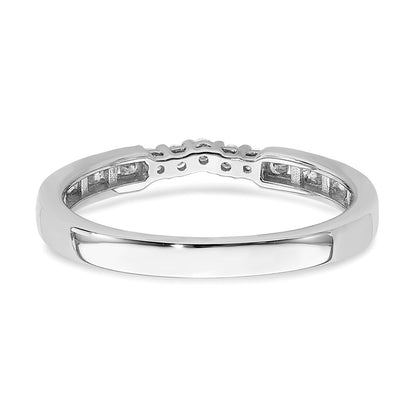 14k White Gold Contoured Real Diamond Band