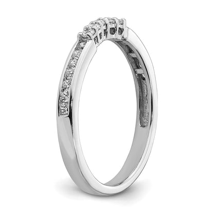 14k White Gold Contoured Real Diamond Band