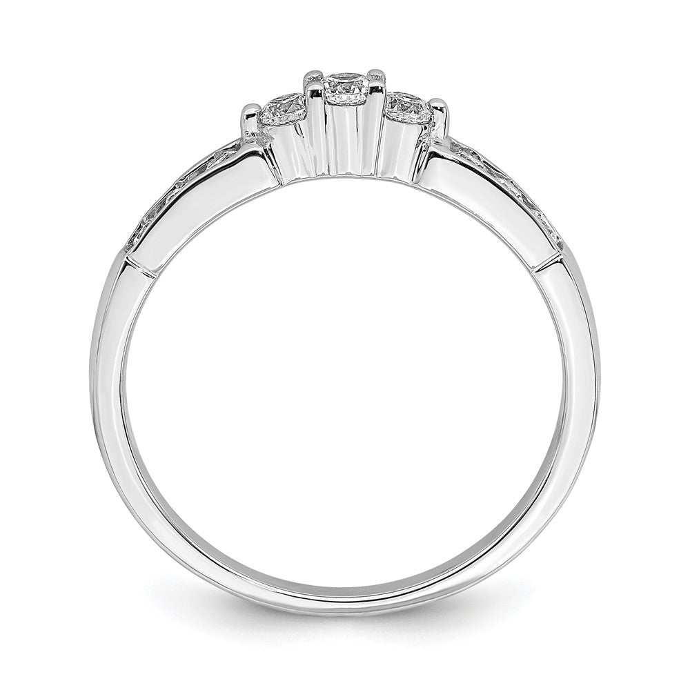 14k White Gold Real Diamond Band