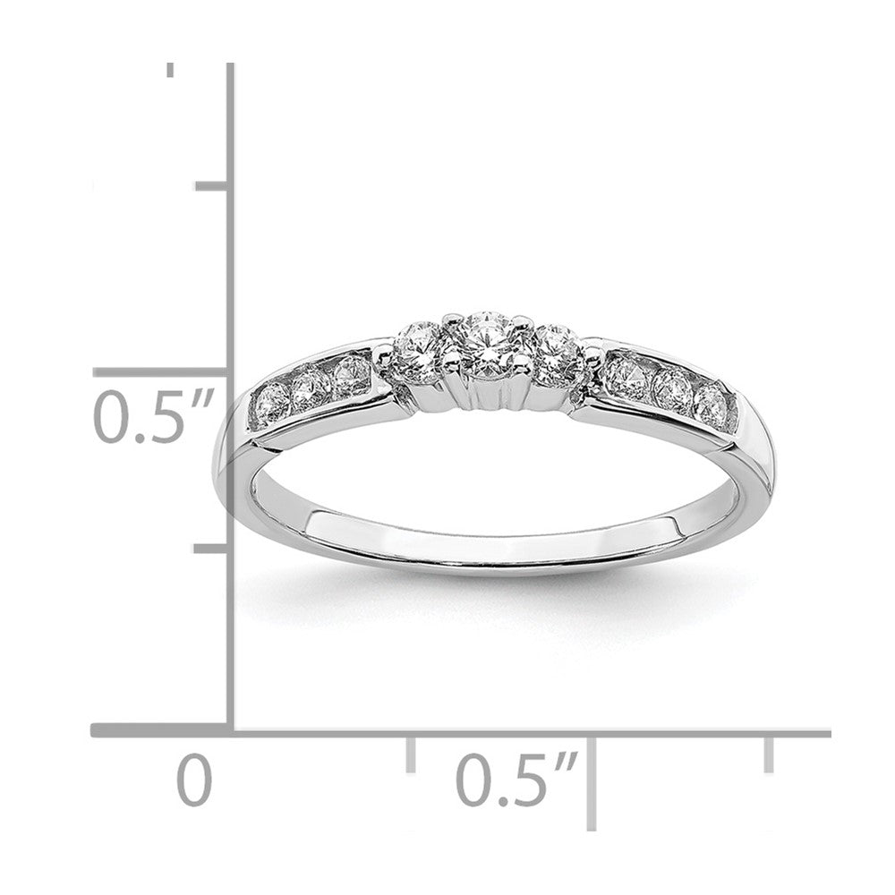 0.28ct. CZ Solid Real 14k White Gold Wedding Band Ring