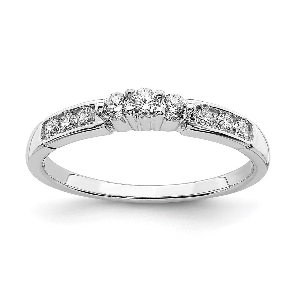 14k White Gold Real Diamond Band