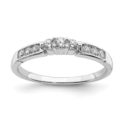 14k White Gold Real Diamond Band