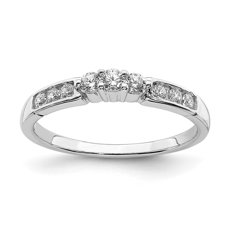 14k White Gold Real Diamond Band