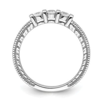 14k White Gold Real Diamond Band