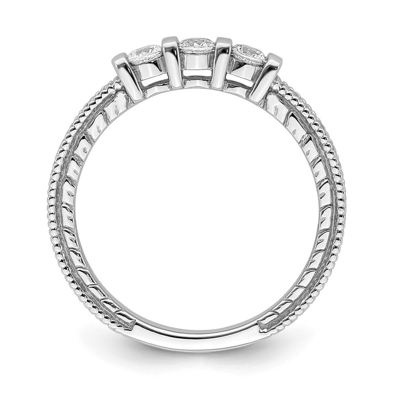 14k White Gold Real Diamond Band