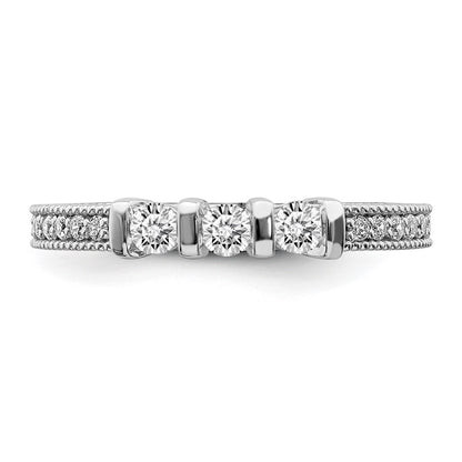 14k White Gold Real Diamond Band