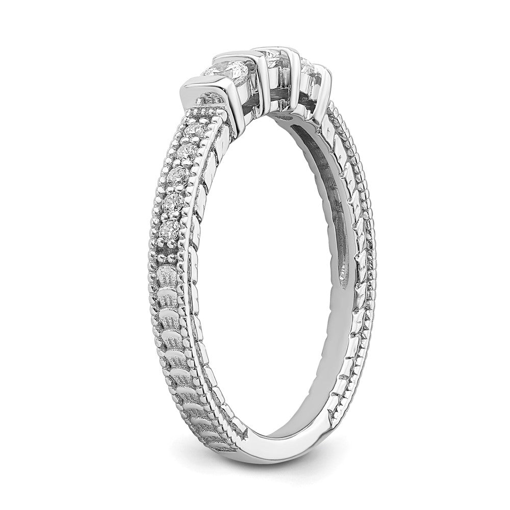 14k White Gold Real Diamond Band