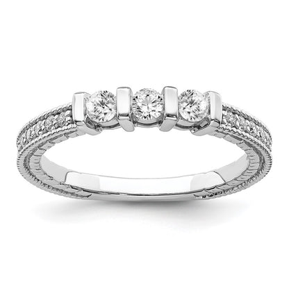 14k White Gold Real Diamond Band