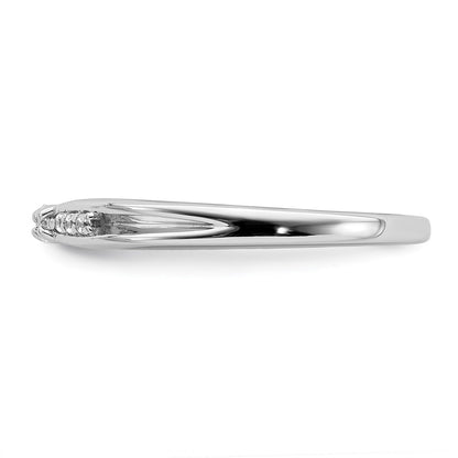 0.18ct. CZ Solid Real 14k White Gold Wedding Band Ring