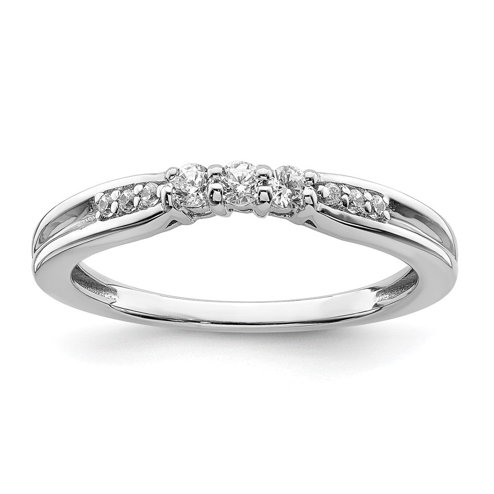 14k White Gold Real Diamond Band