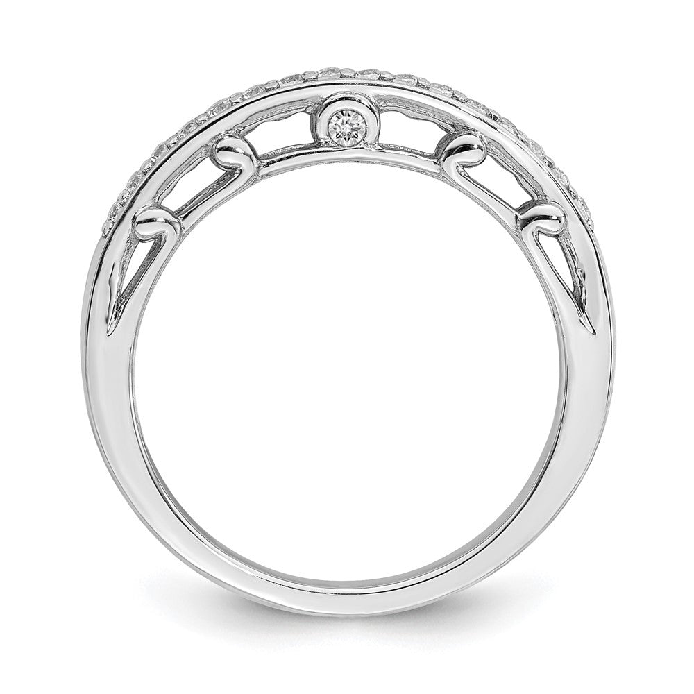 0.17ct. CZ Solid Real 14k White Gold Wedding Band Ring