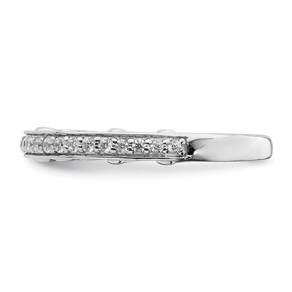 0.17ct. CZ Solid Real 14k White Gold Wedding Band Ring