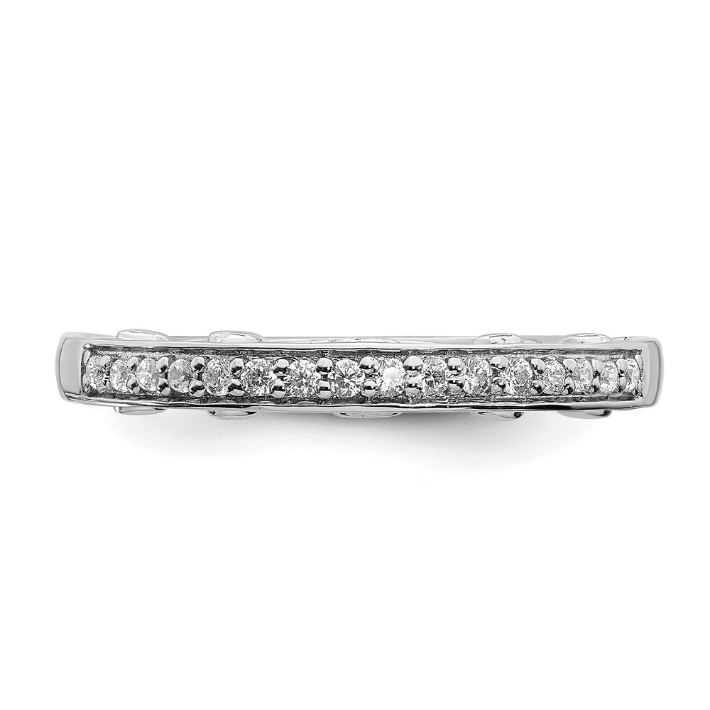 14k White Gold Real Diamond Band