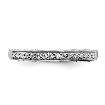 14k White Gold Real Diamond Band