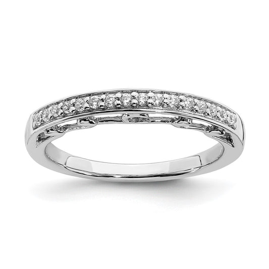 0.17ct. CZ Solid Real 14k White Gold Wedding Band Ring