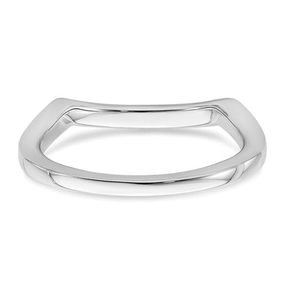 14k White Gold Contoured Real Diamond Band