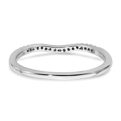 14k White Gold Contoured Real Diamond Band