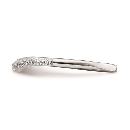 0.15ct. CZ Solid Real 14k White Gold Contoured Wedding Band Ring
