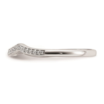 0.12ct. CZ Solid Real 14k White Gold Contoured Wedding Band Ring