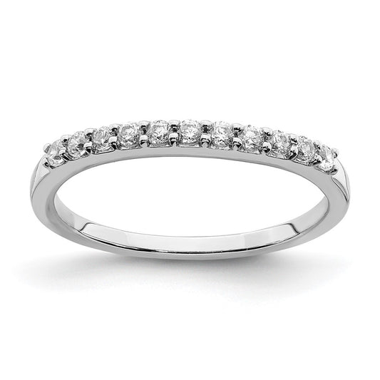 0.24ct. CZ Solid Real 14k White Gold Wedding Band Ring