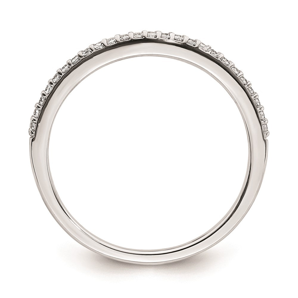0.12ct. CZ Solid Real 14k White Gold Contoured Wedding Band Ring