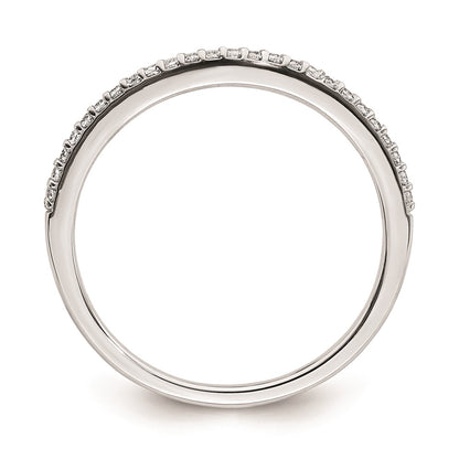 0.12ct. CZ Solid Real 14k White Gold Contoured Wedding Band Ring