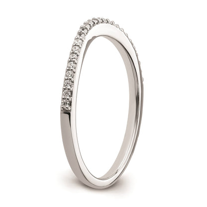 0.12ct. CZ Solid Real 14k White Gold Contoured Wedding Band Ring
