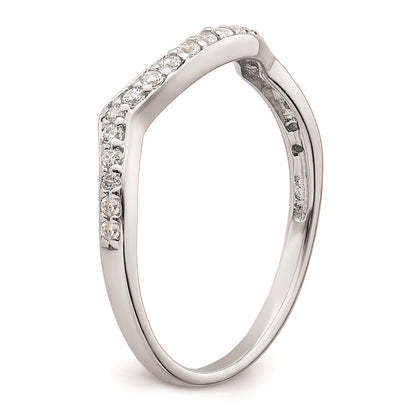 0.20ct. CZ Solid Real 14k White Gold Contoured Wedding Band Ring
