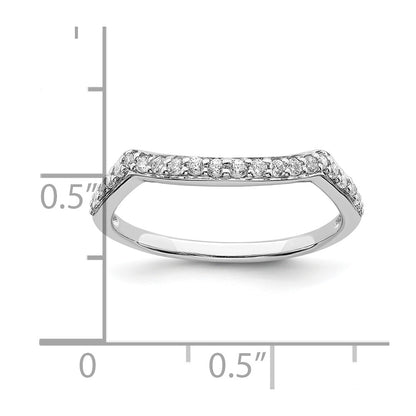 14k White Gold Contoured Real Diamond Band