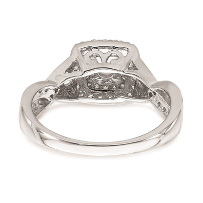 0.25ct. CZ Solid Real 14k White Gold Engagement Ring