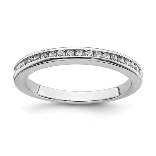 0.21ct. CZ Solid Real 14k White Gold Wedding Band Ring
