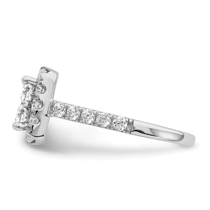 14k White Gold Real Diamond Cluster Real Diamond Engagement Ring