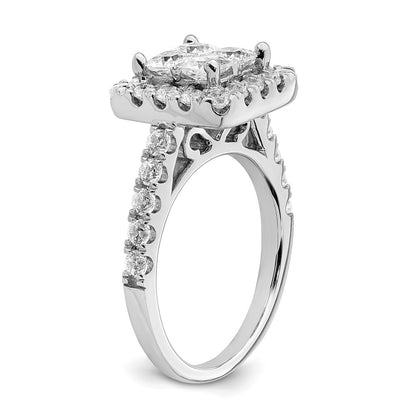 14k White Gold Real Diamond Cluster Real Diamond Engagement Ring