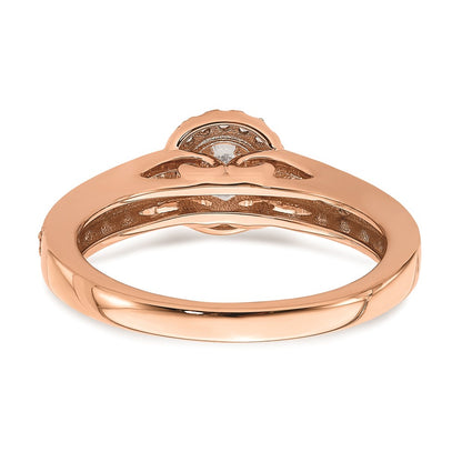 0.33ct. CZ Solid Real 14k Rose Gold Engagement Ring