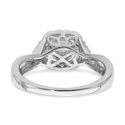 14k White Gold Real Diamond Cluster Real Diamond Engagement Ring