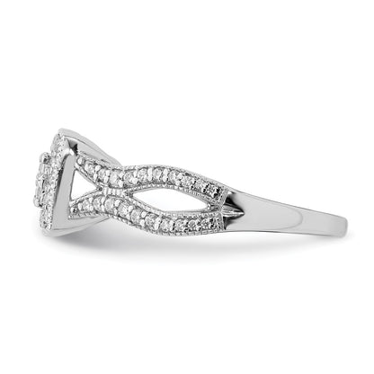 14k White Gold Real Diamond Cluster Real Diamond Engagement Ring