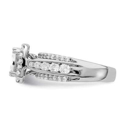 14k White Gold Real Diamond Cluster Real Diamond Engagement Ring