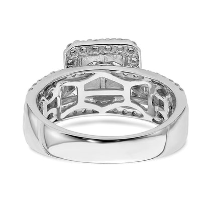 14k White Gold Real Diamond Cluster Real Diamond Engagement Ring