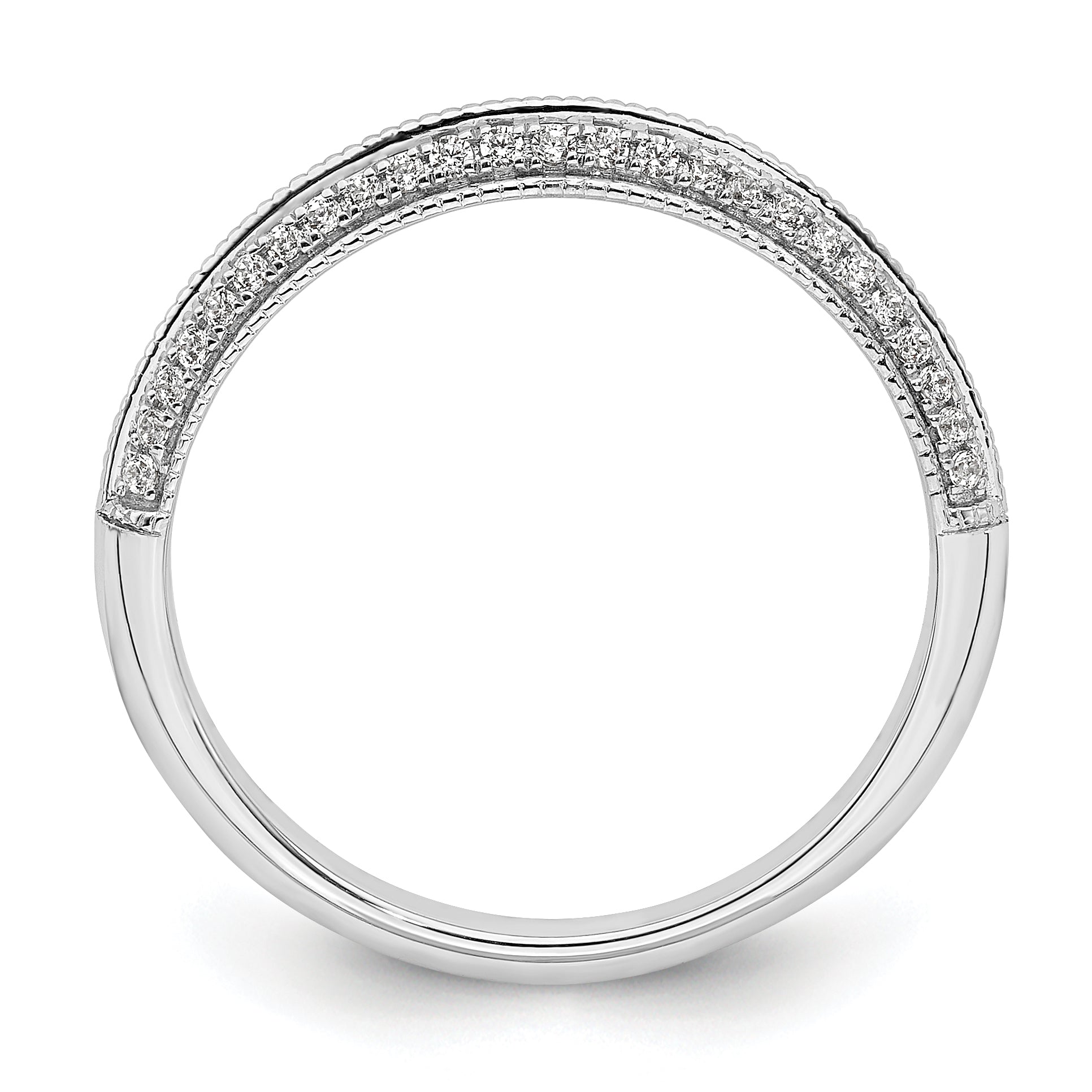 0.20ct. CZ Solid Real 14K White Gold Complete Wedding Wedding Band Ring