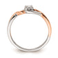 0.10ct. CZ Solid Real 14k White & Rose Gold .05 ctw. Complete Promise Ring