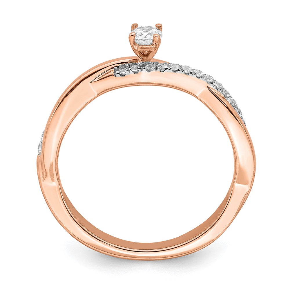 14k Rose Gold Real Diamond Promise Ring