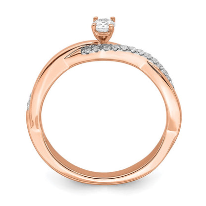 14k Rose Gold Real Diamond Promise Ring