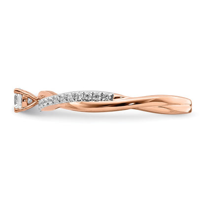 14k Rose Gold Real Diamond Promise Ring
