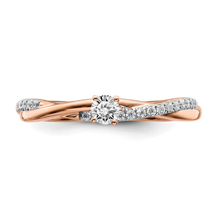 14k Rose Gold Real Diamond Promise Ring