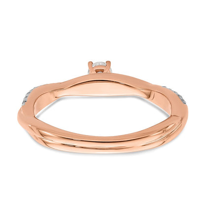 14k Rose Gold Real Diamond Promise Ring