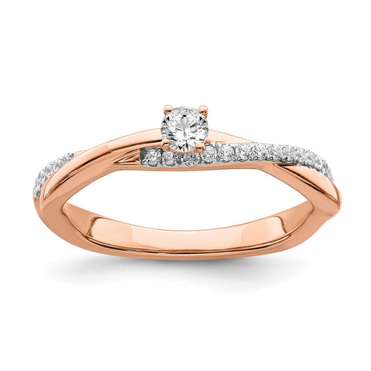 14k Rose Gold Real Diamond Promise Ring