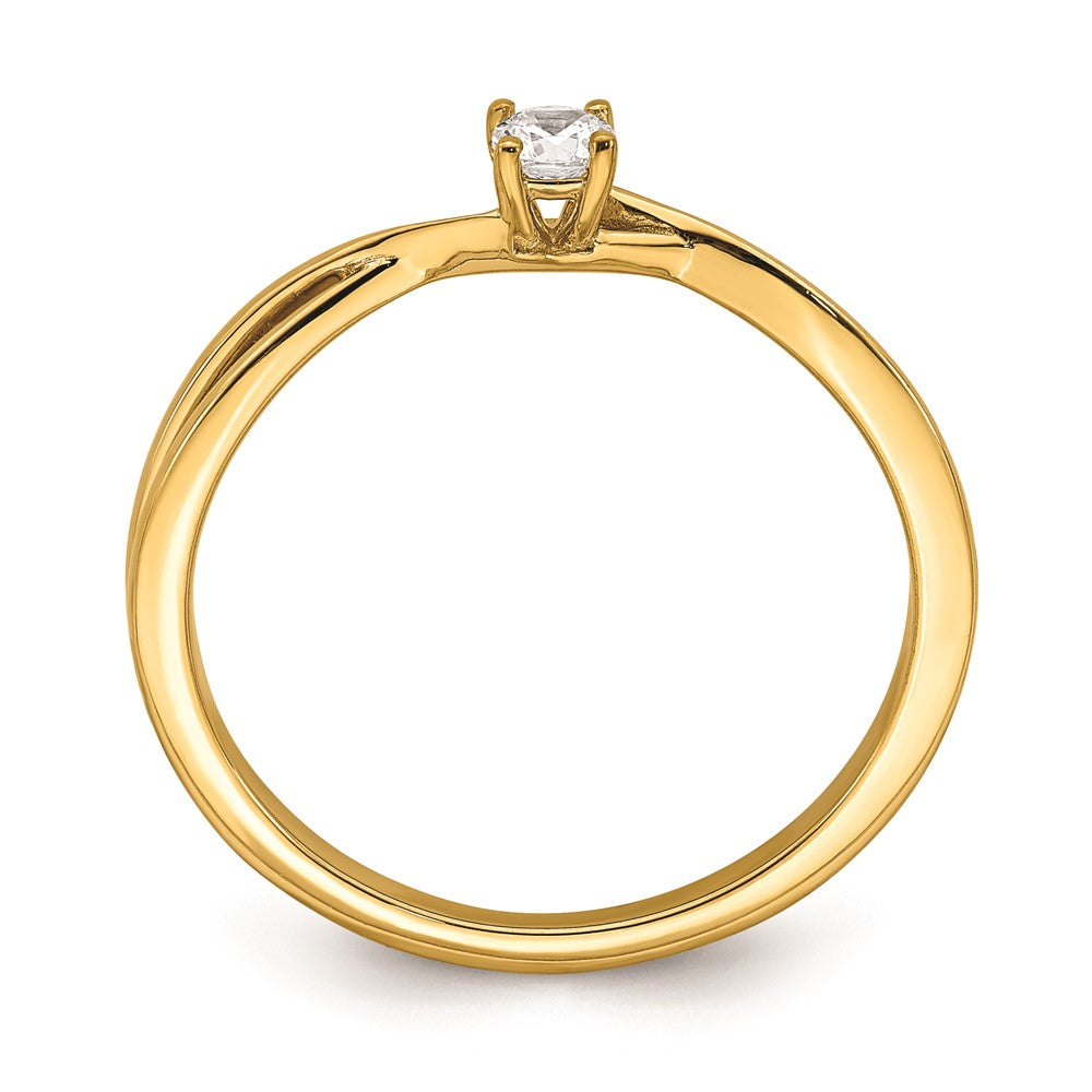 14K Yellow Gold Real Diamond Promise Ring